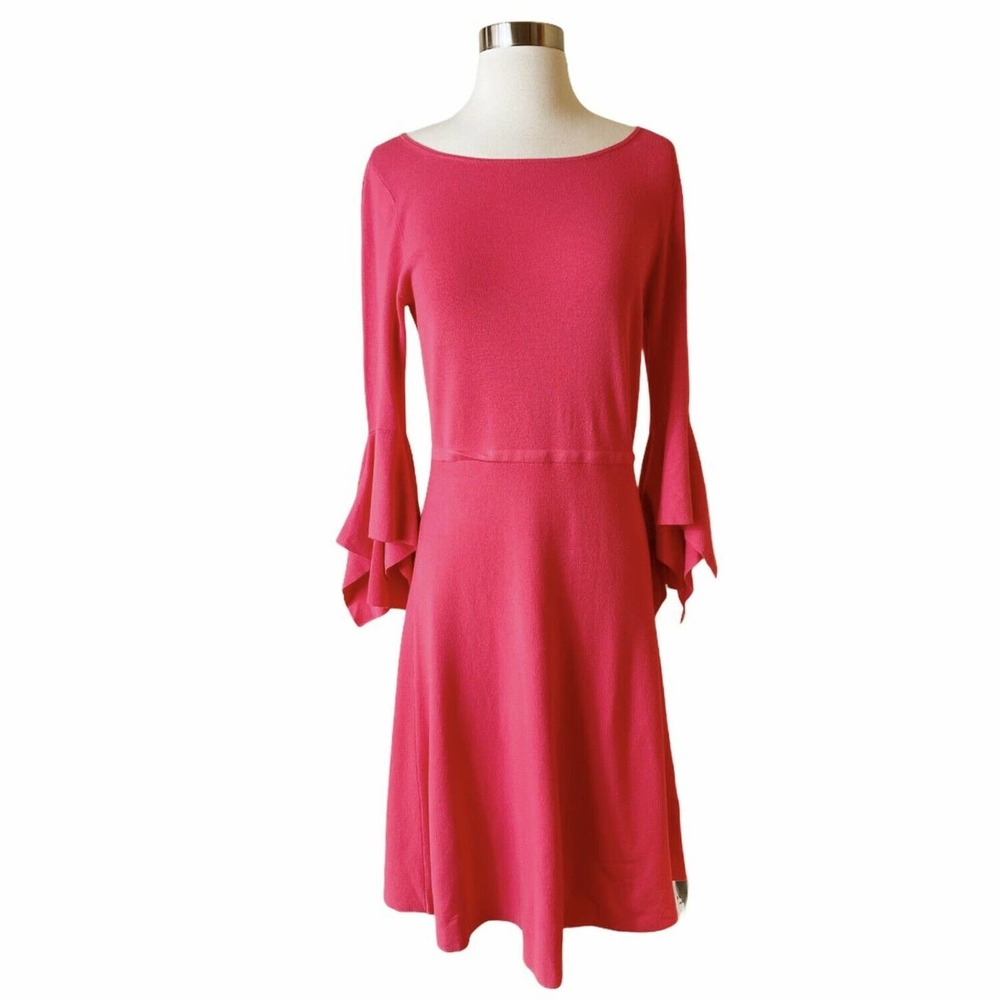 BANANA REPUBLIC Pink Sweater Dress Handkerchief Flutter Sleeves Knit Small NWT